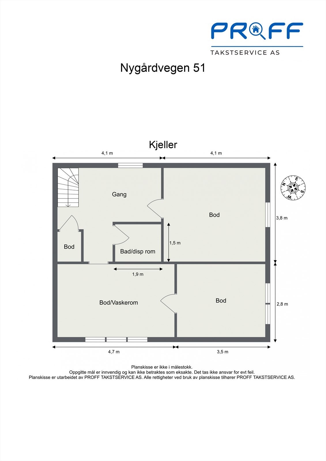 Plantegning kjeller. Galleribilde