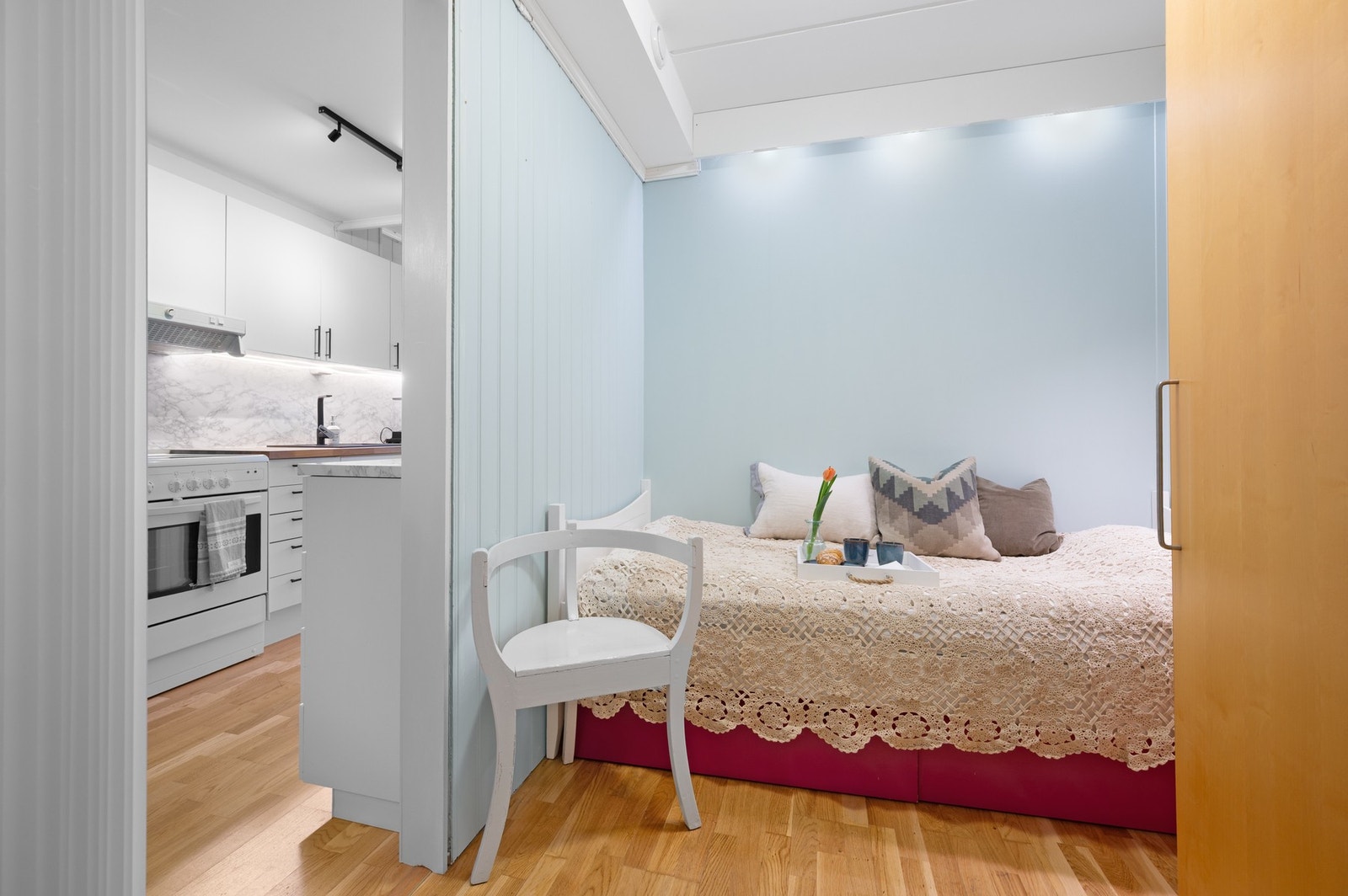 Alkoven er på drøye 6 kvadratmeter. Galleribilde