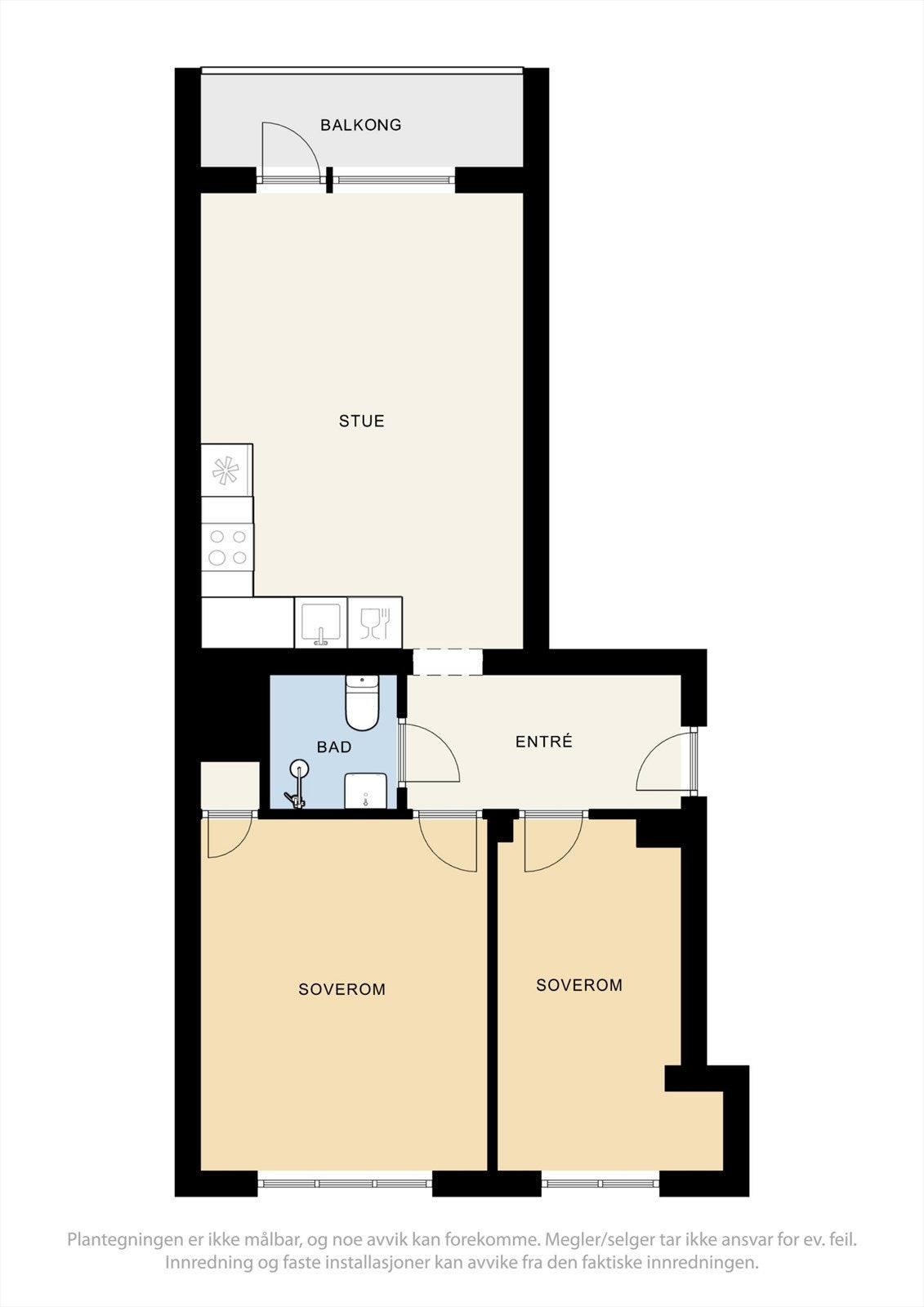 Alternativ plantegning som 3-roms Galleribilde
