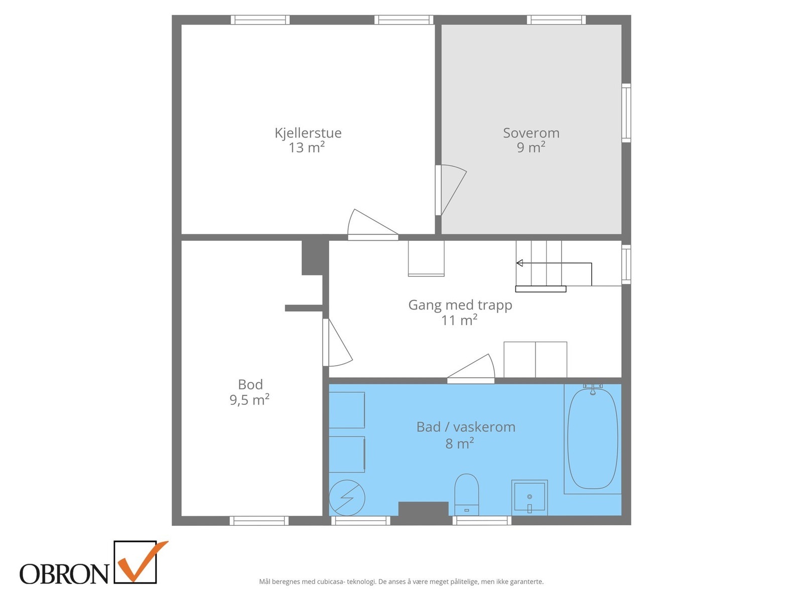 Planskisse kjeller. Galleribilde