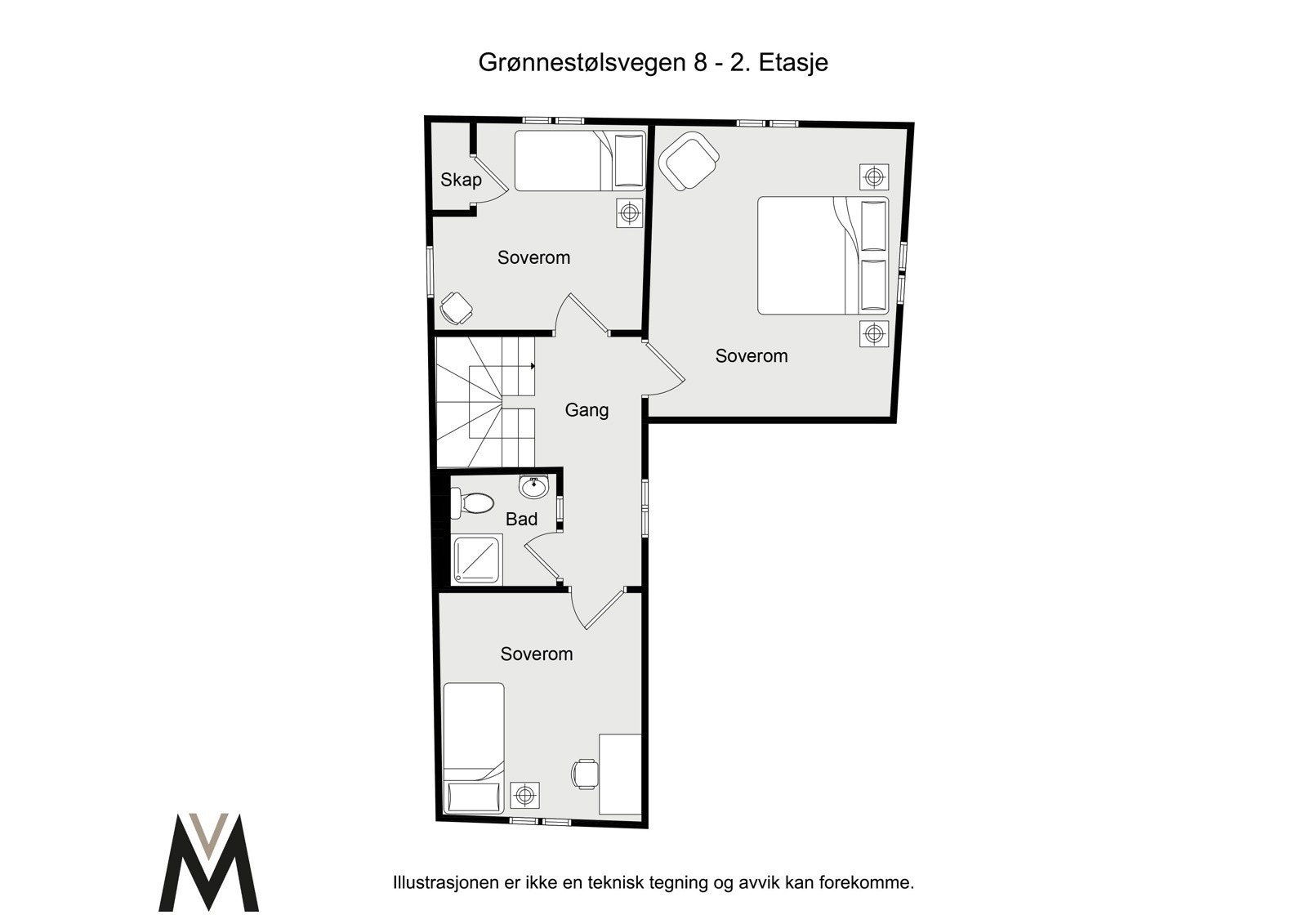 Planløsning 2.etasje Galleribilde
