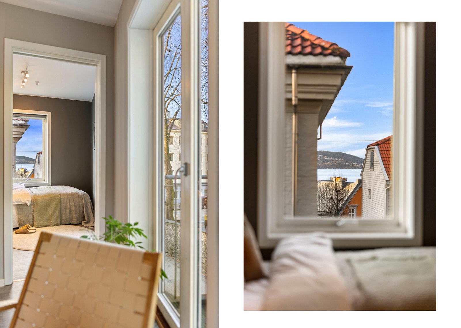 Lys stue med store vindusflater og naturlig lysinnslipp Galleribilde