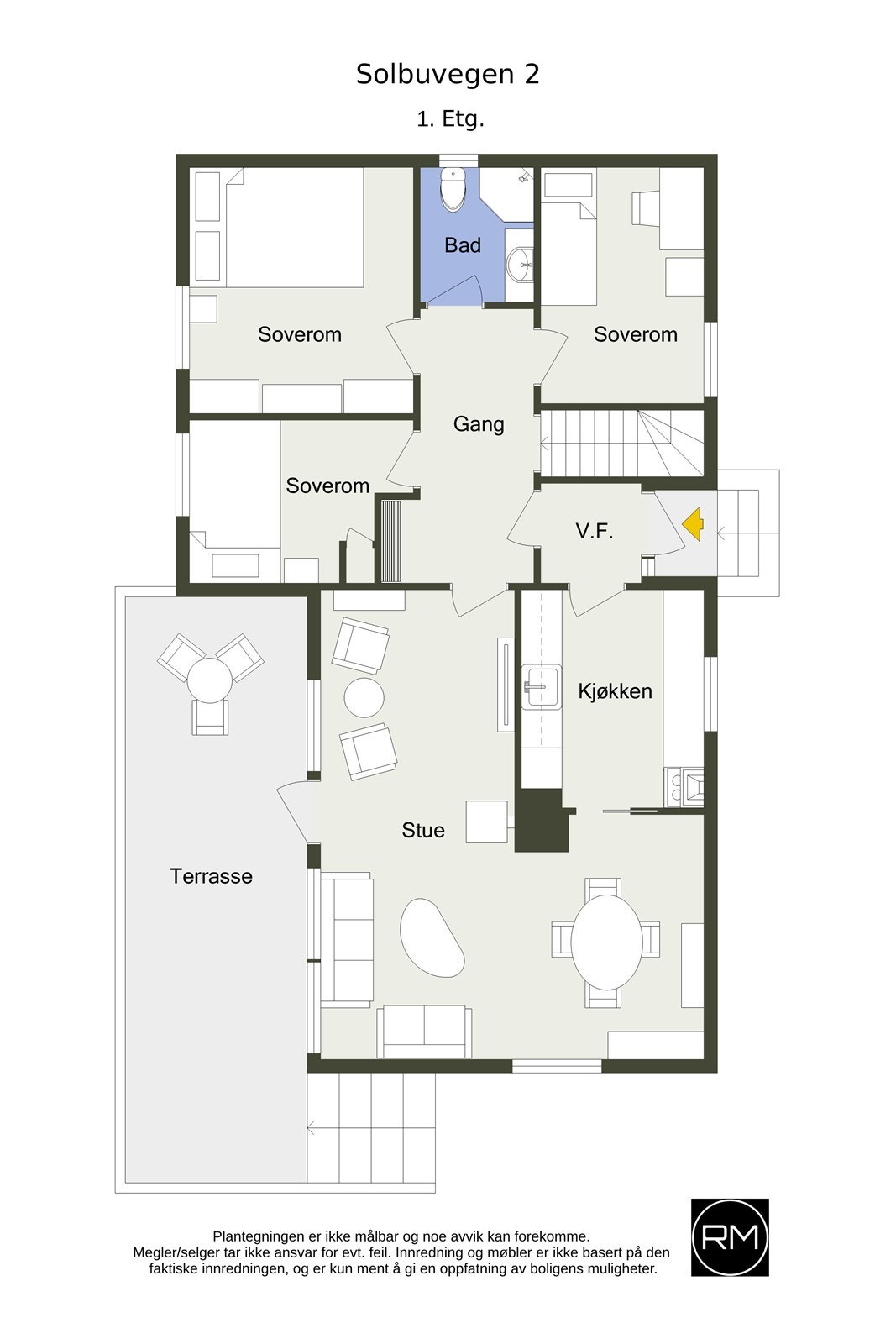 Plantegning 1. etasje Galleribilde