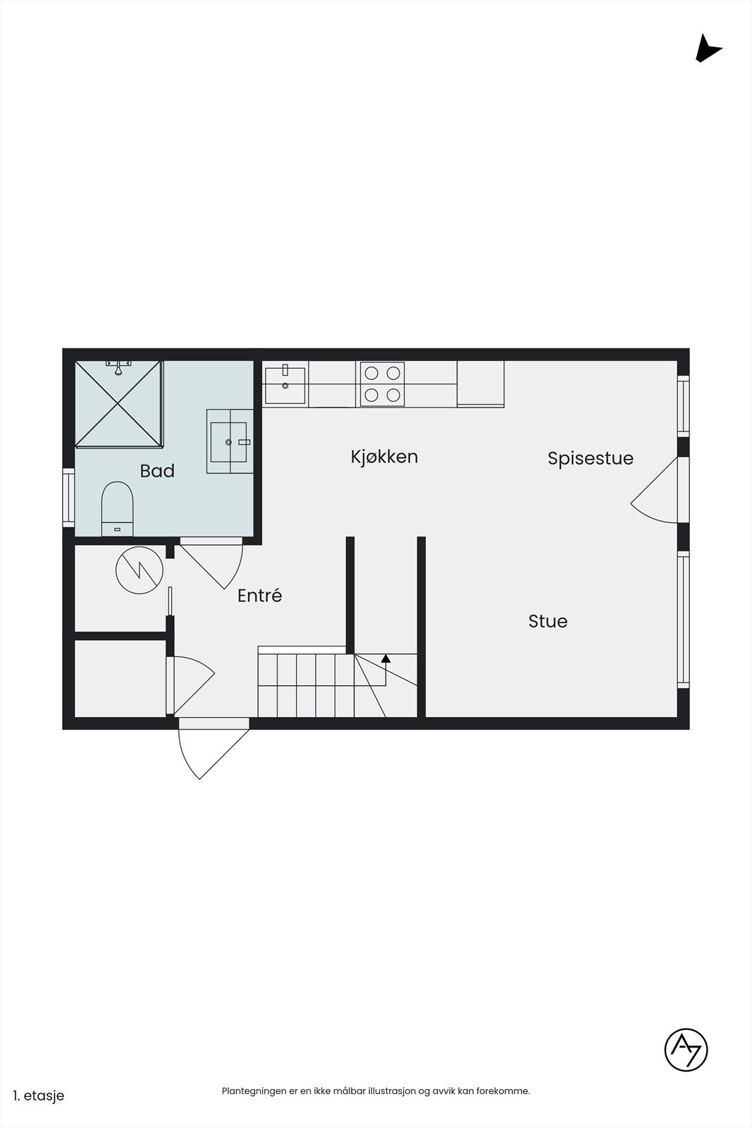 Plantegning 1.etg. Galleribilde
