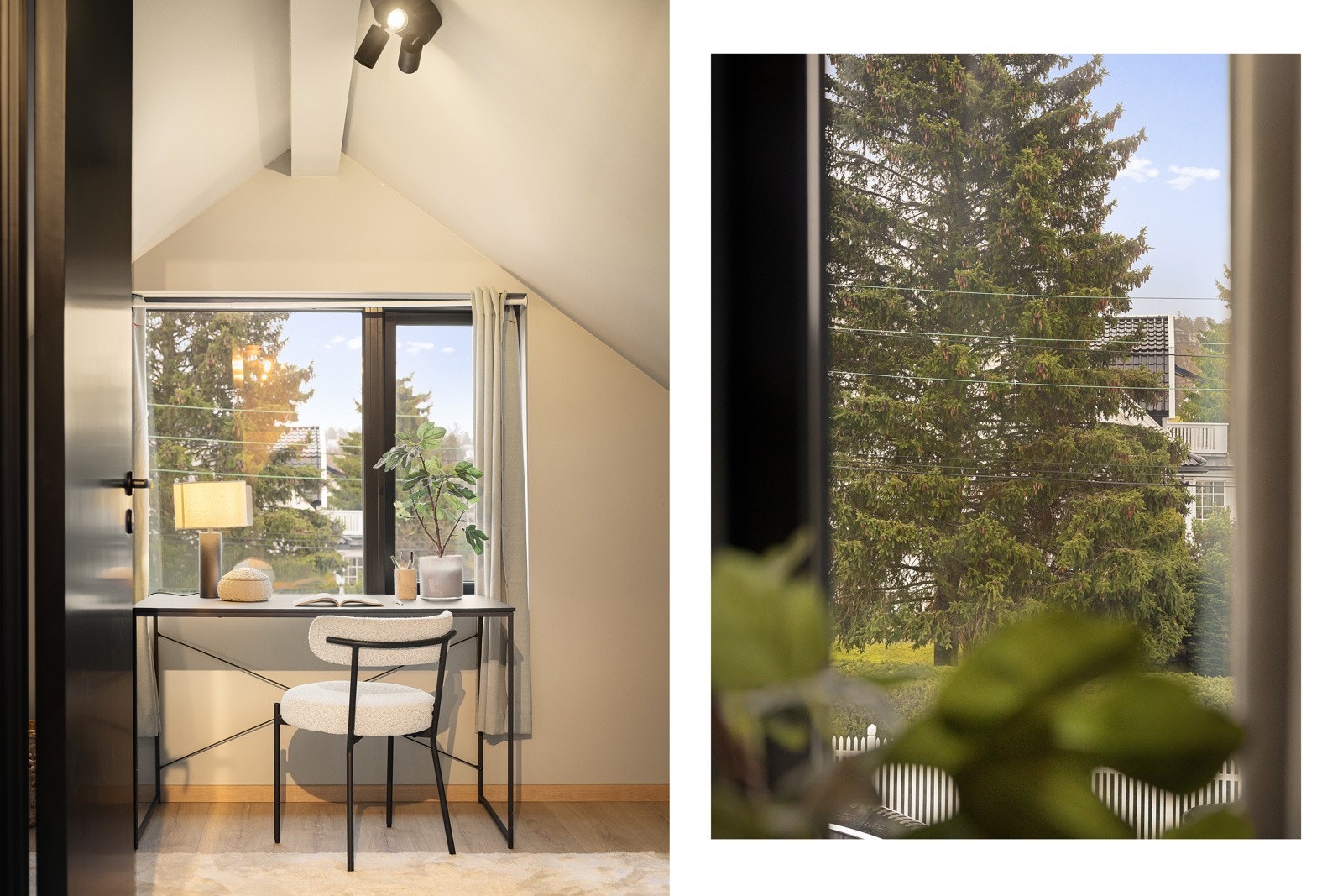 Hyggelig utsikt fra rommet i loftsetasjen. Galleribilde