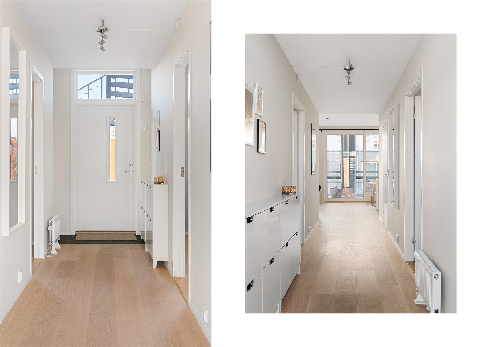 Leiligheten holder en gjennomgående god standard fra byggeår og har et moderne, stilrent uttrykk med nøytrale veggfarger og 1-stavs parkettgulv (stue og gang). Endebeliggenheten fører til ingen passasje i svalgang. Galleribilde