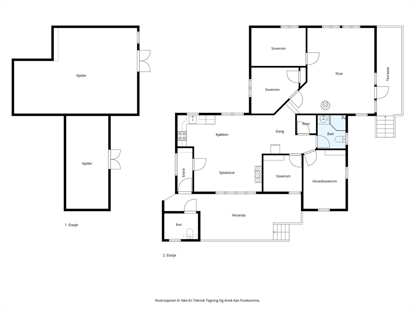 Plantegning alle etasjer Galleribilde