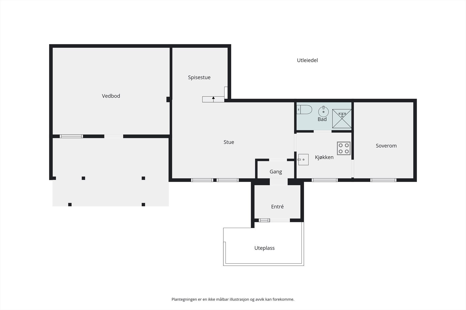 Plantegning utleiedel Galleribilde