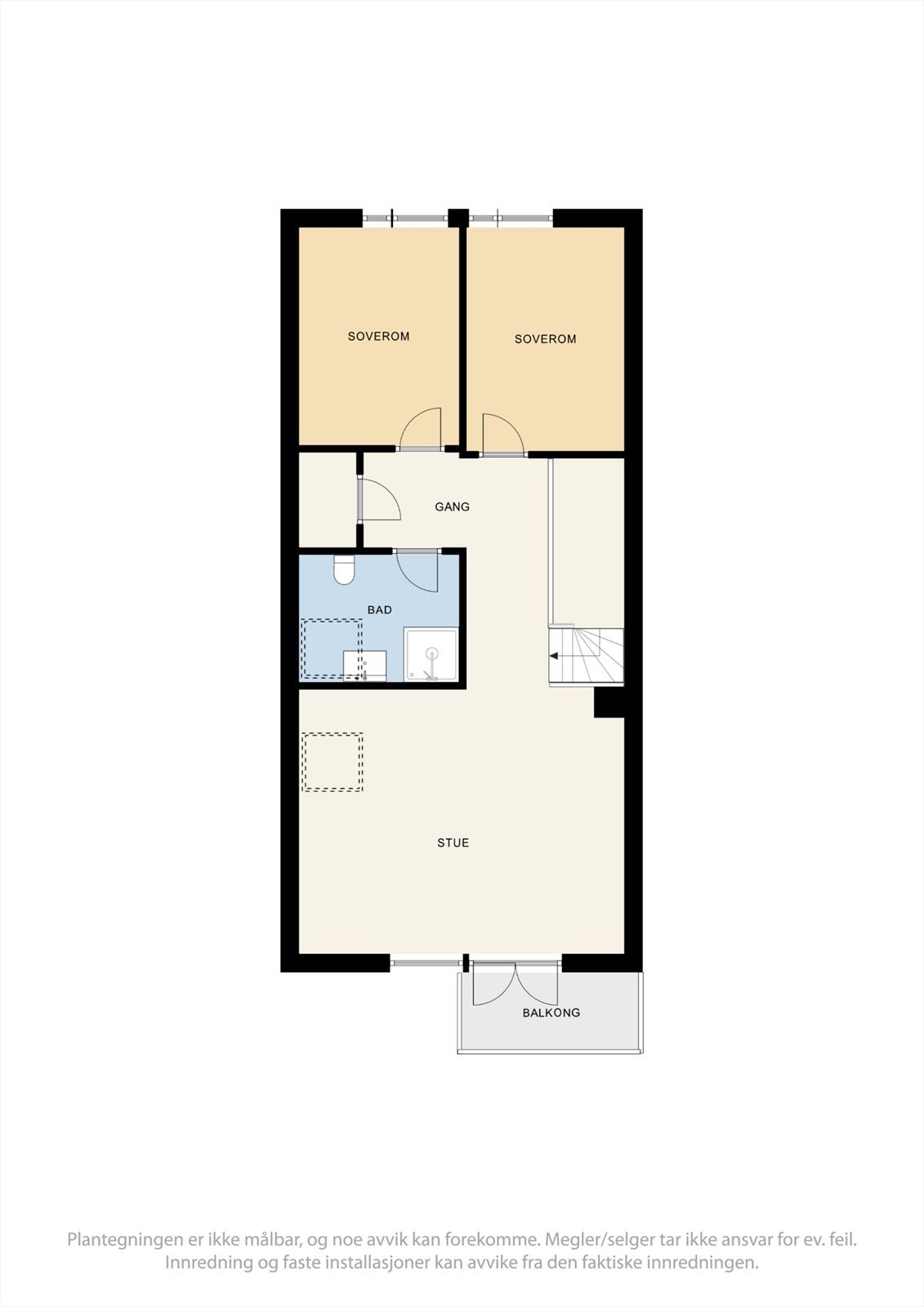 Andre etasje rommer en loftstue, to soverom, bad og et teknisk rom. Galleribilde