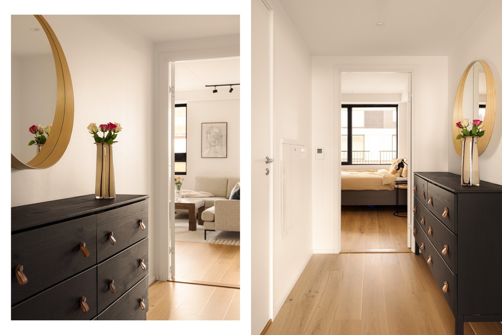 Gangen binder boligens rom sammen på en naturlig måte. Galleribilde