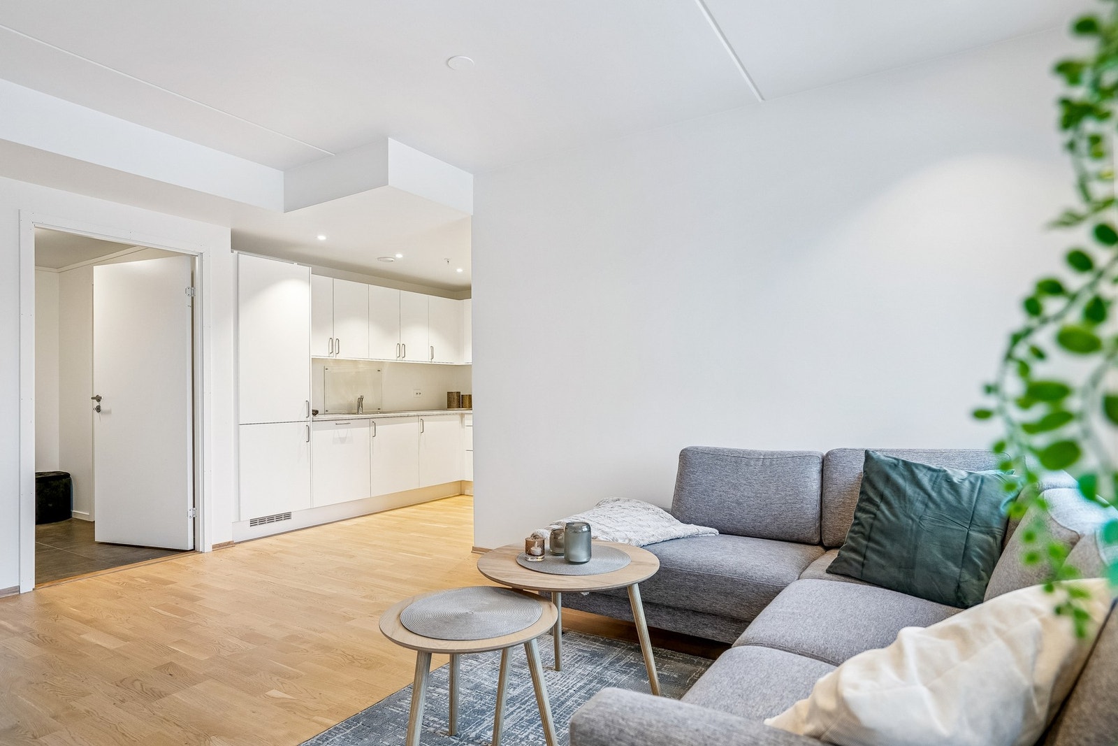 Åpen kjøkkenløsning gir gode møbleringsmuligheter. Galleribilde