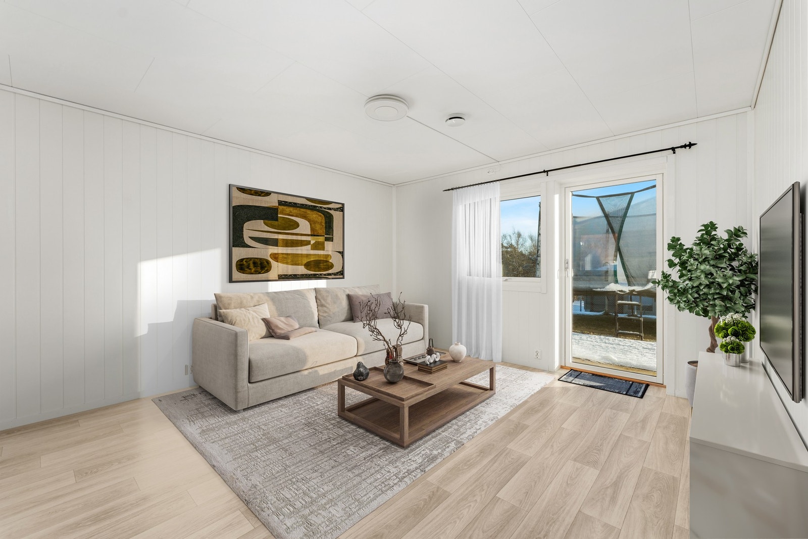 Digitalt møblert stuebilde Galleribilde