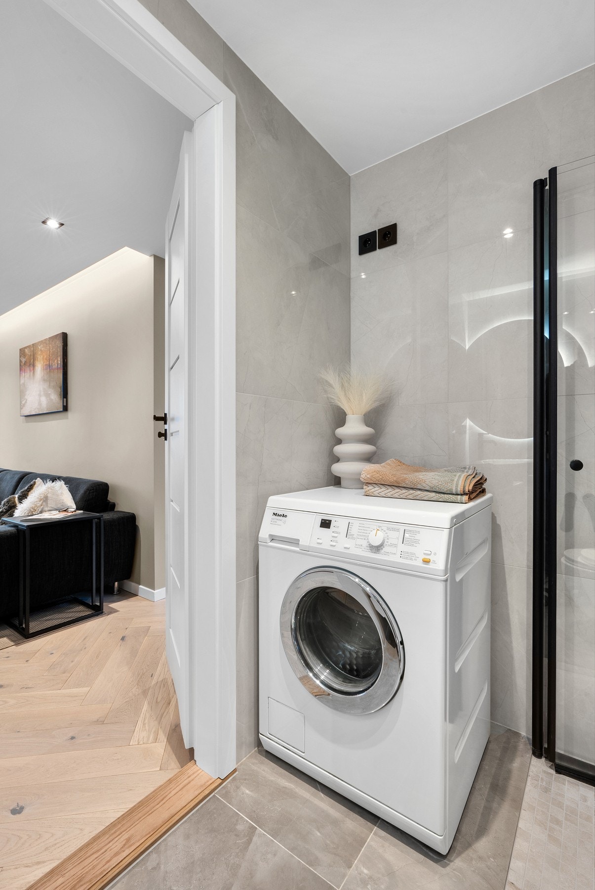 Det er opplegg for vaskemaskin og tørketrommel Galleribilde