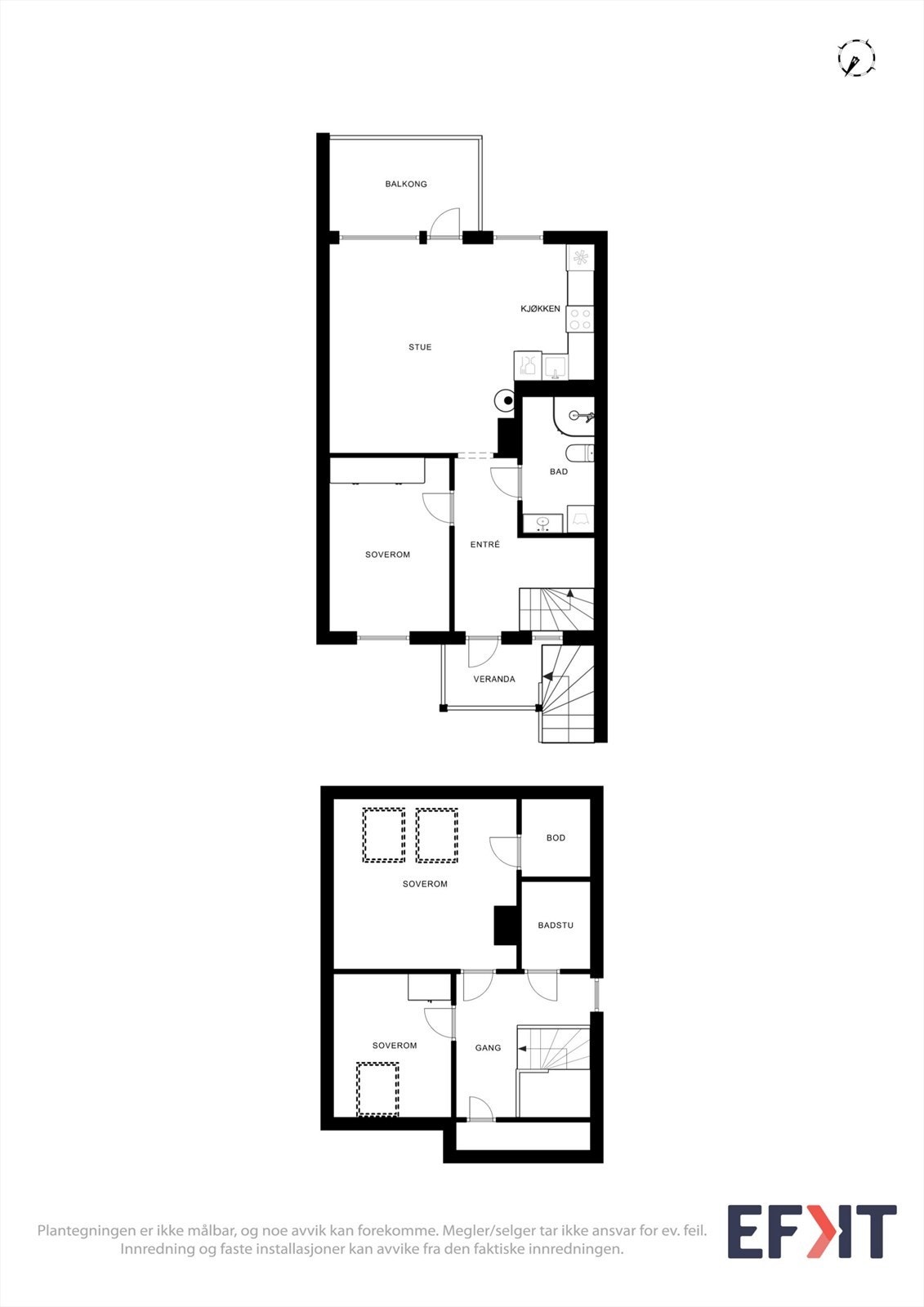 Leiligheten går over to plan med en arealeffektiv og gjennomtenkt romfordeling. Galleribilde