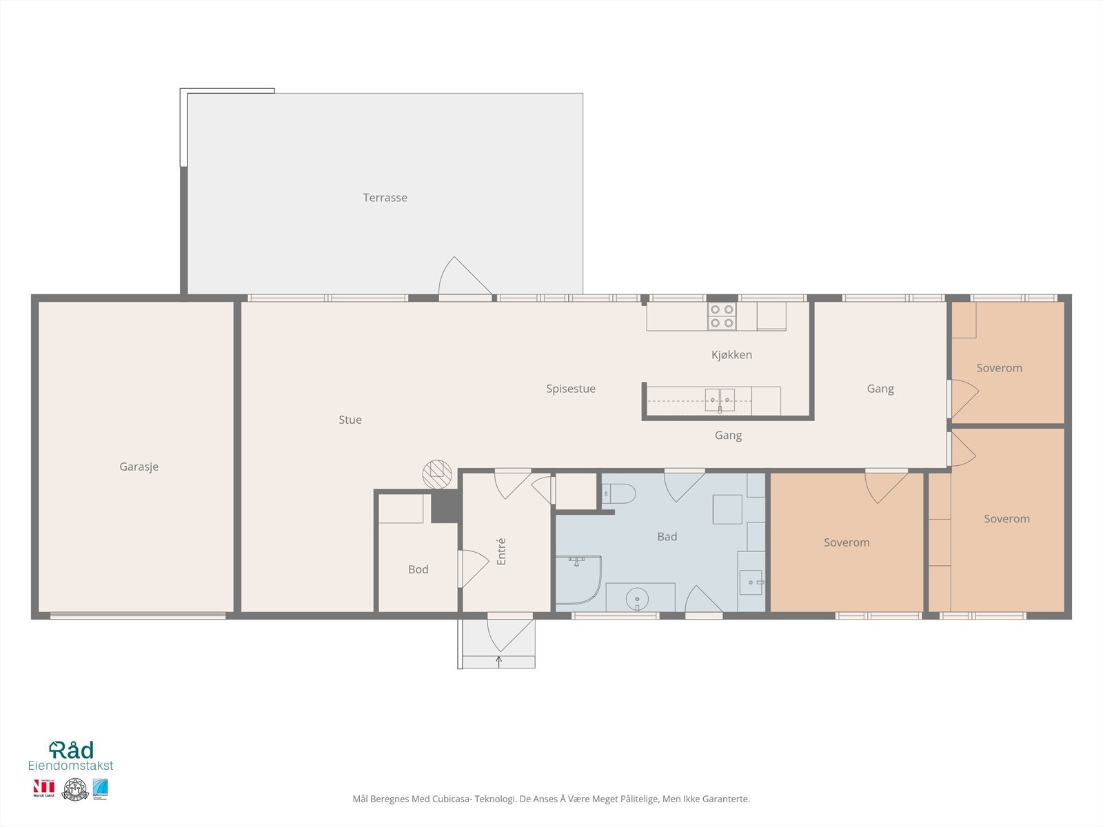 Planløsning over dagens bruk av boligen. (Se punkt i salgsoppgaven under ferdigattest/ brukstillatelse for informasjon om lovlighet) Galleribilde