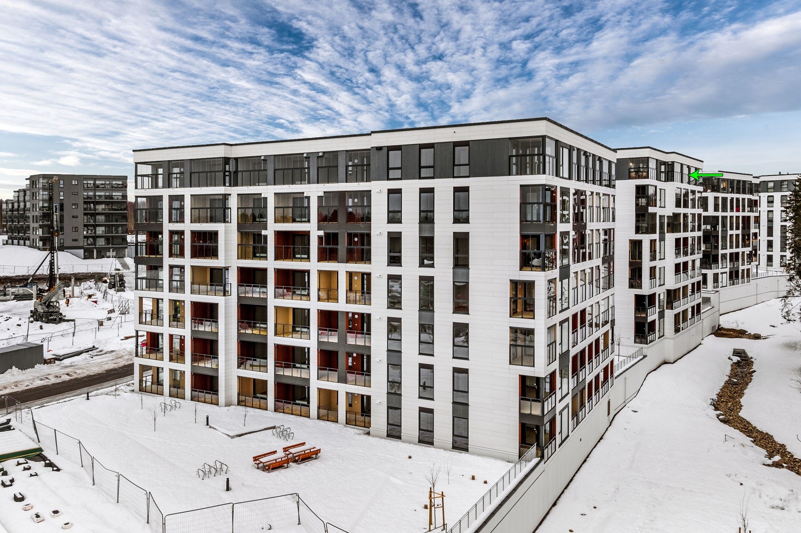 Leiligheten har en meget god internbeliggenhet på toppen av bygget Galleribilde