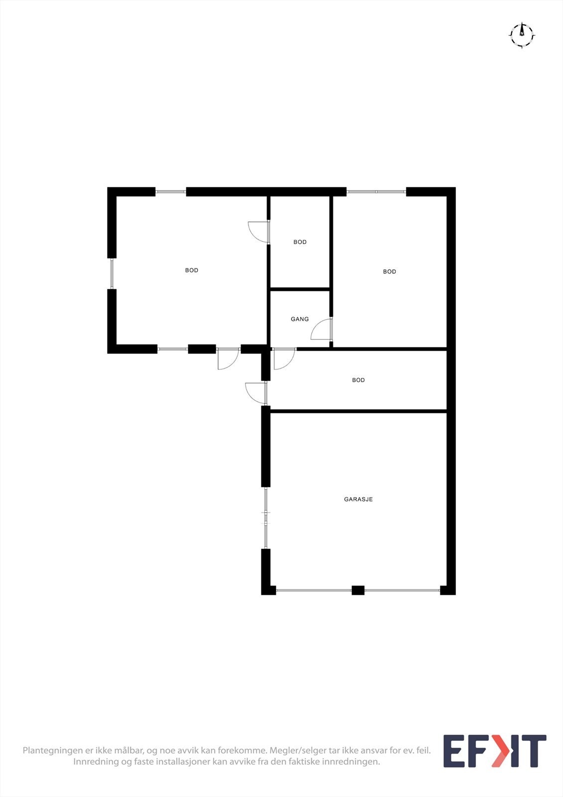 Romslig garasje/uthus på 86 m² med elbillader installert i 2021. Galleribilde