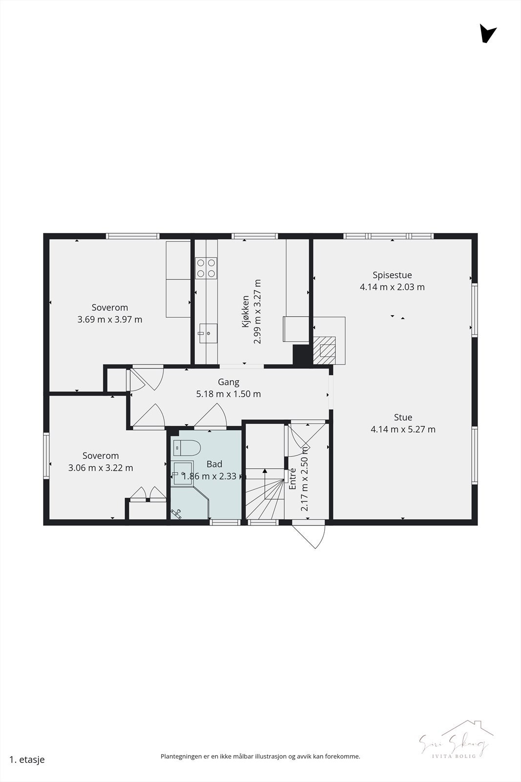 Plantegning i 2D av 2.etg. Galleribilde