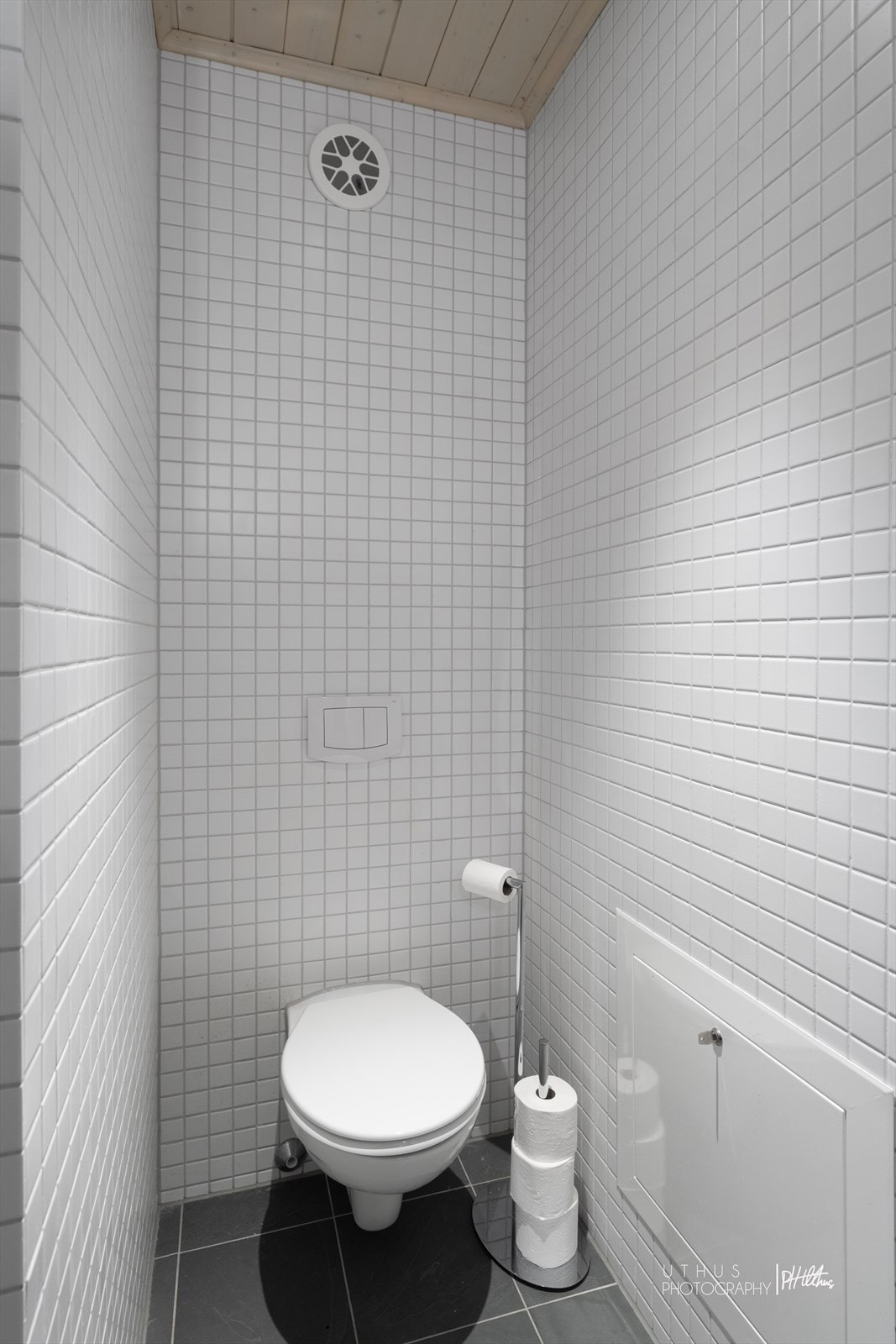 Vegghengt toalett ligger skjermet til Galleribilde