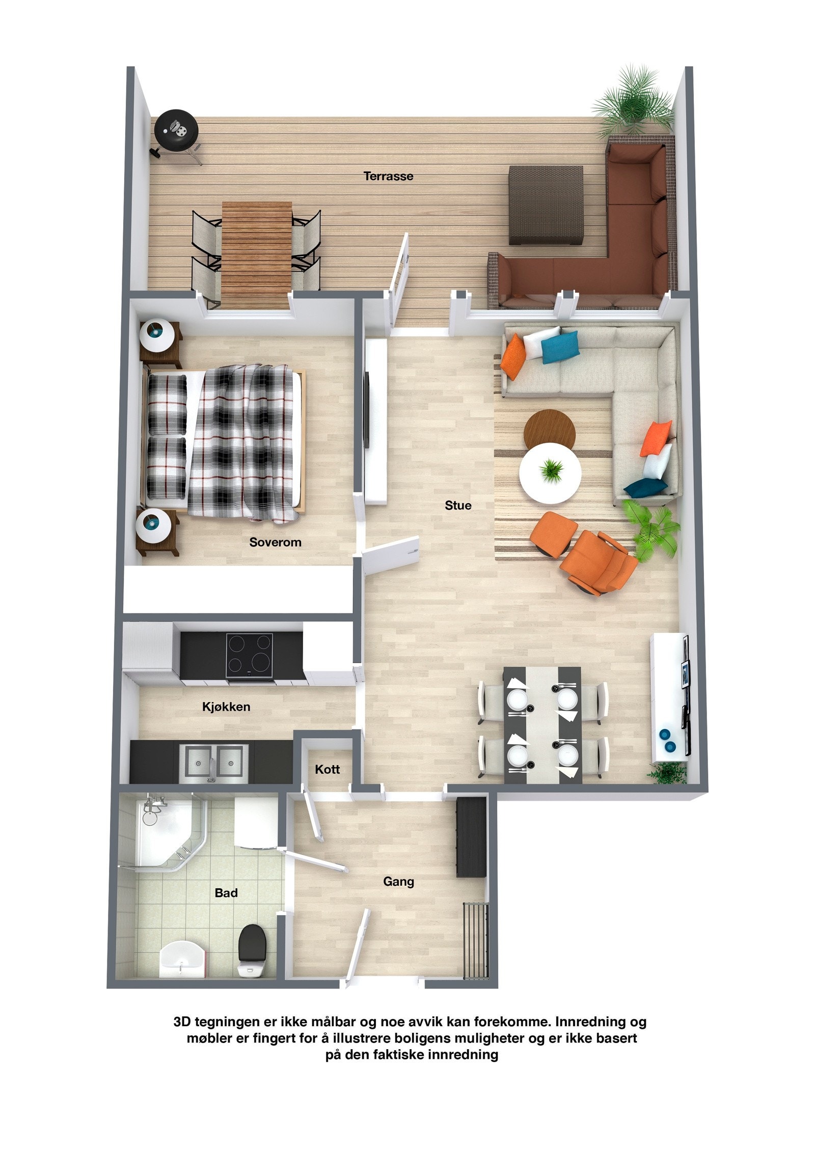 Plantegning over leiligheten. Galleribilde