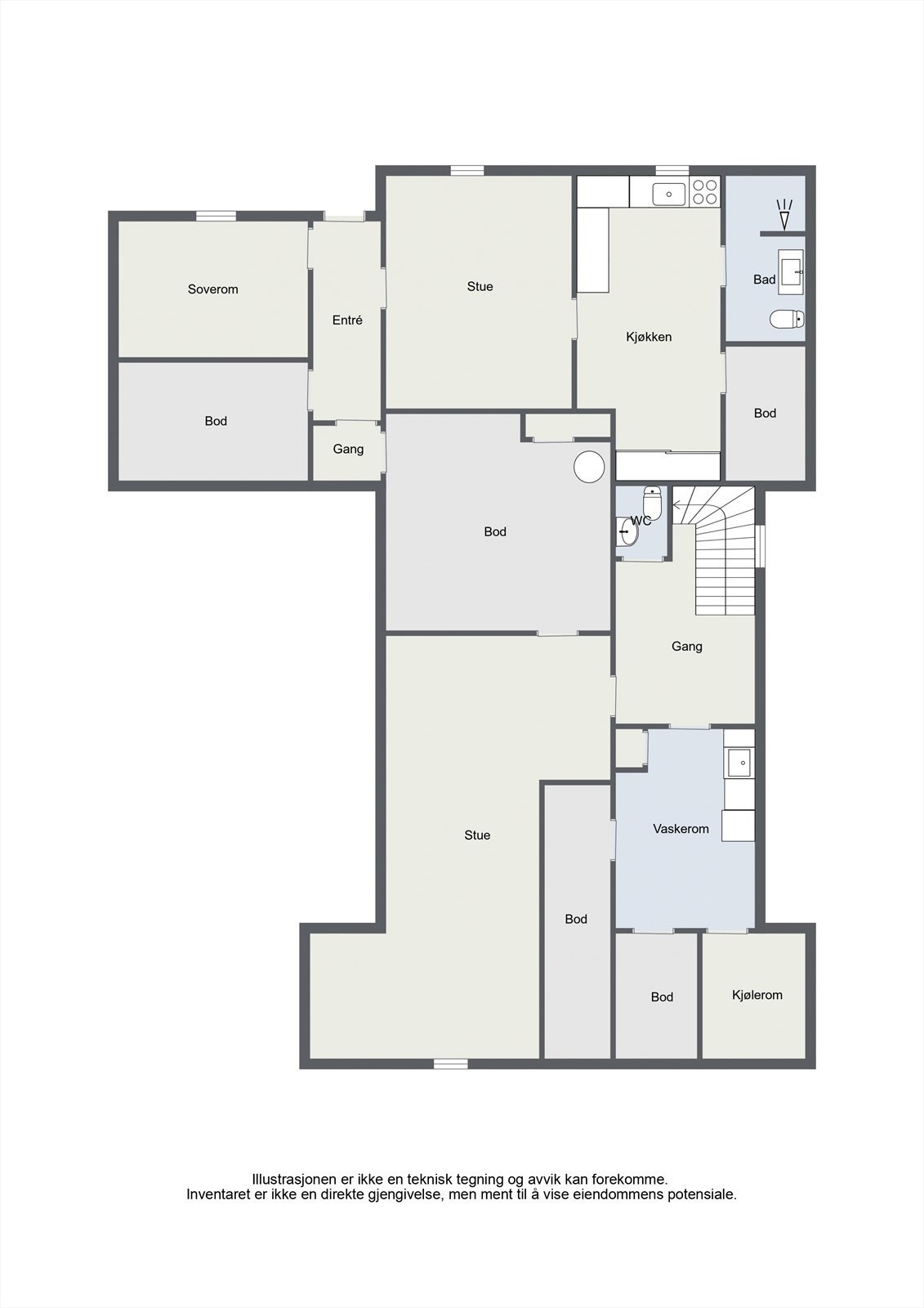 Plantegning Underetasje. Galleribilde