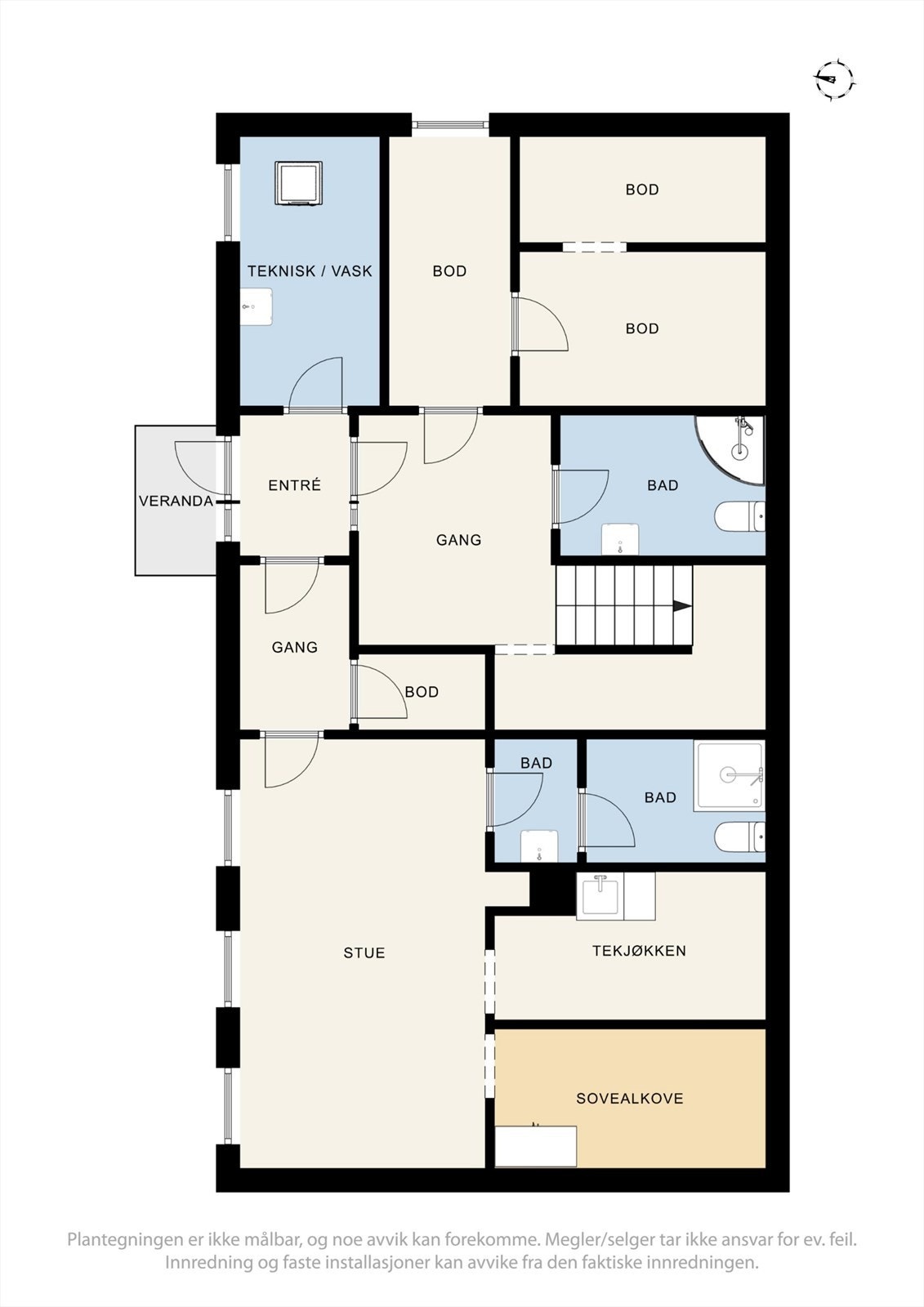 Plantegning u. etasje. Galleribilde