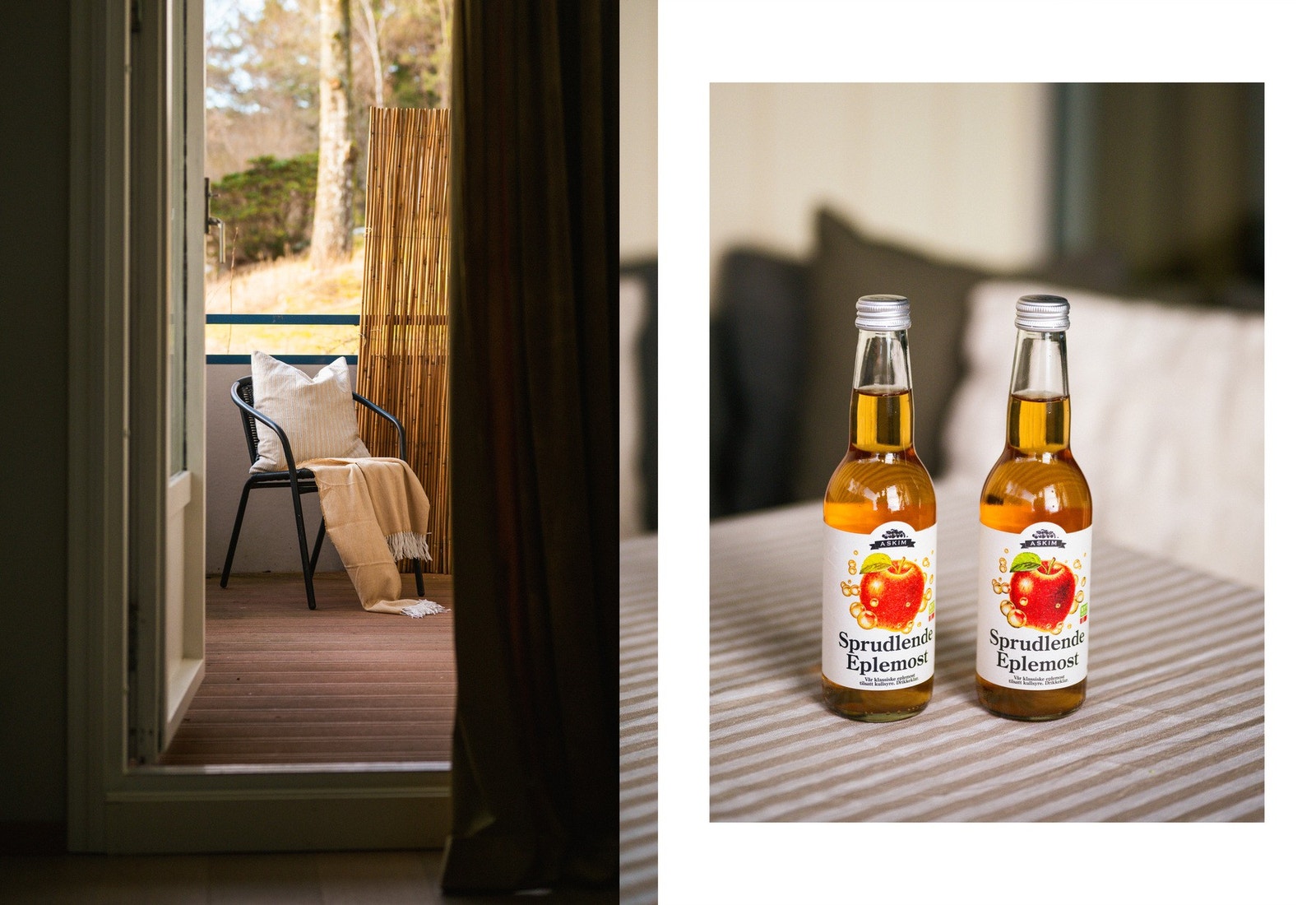 Balkongen peker ut mot en stille sidegate med mye grøntområder. Galleribilde