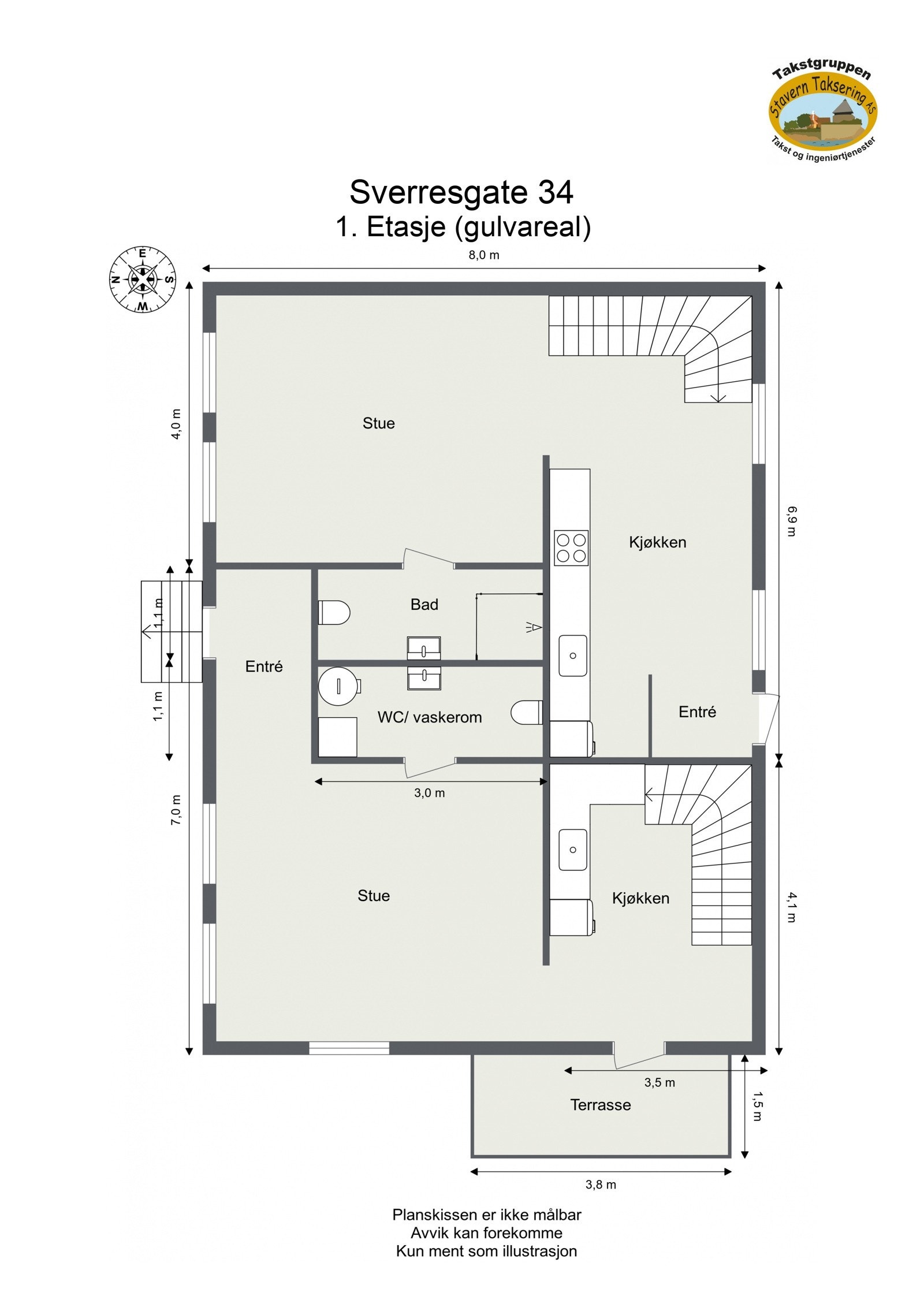 Sverresgate 34 - 2D - 1. Etasje (gulvareal) - Letterhead Galleribilde