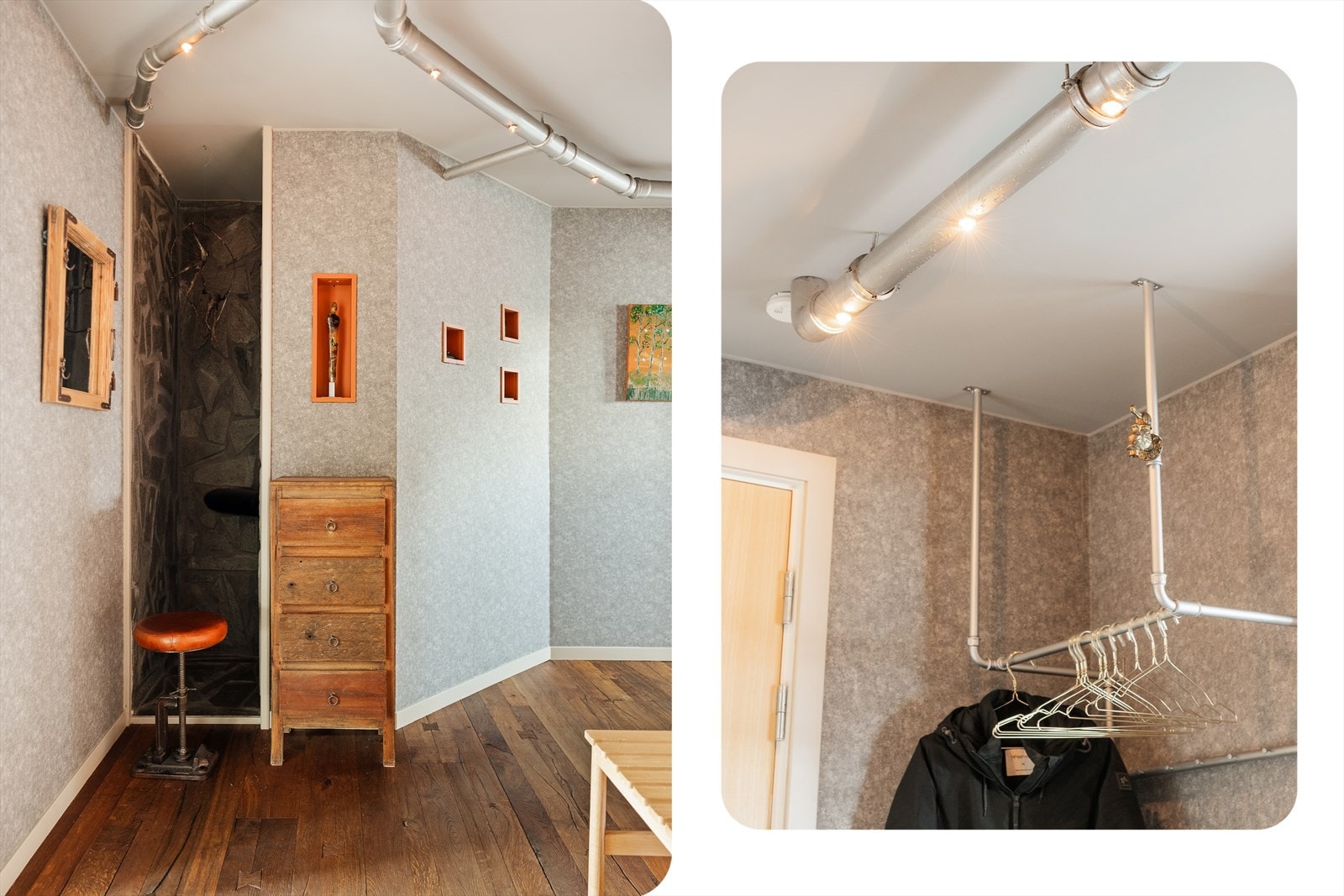 Her er det rom for å henge fra seg ytterklær og finne seg til rette etter en dag ute Galleribilde