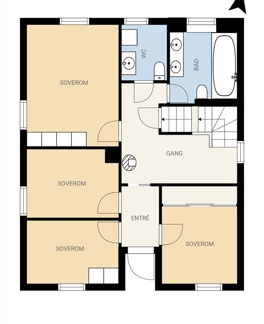 Plantegning første etasje Galleribilde