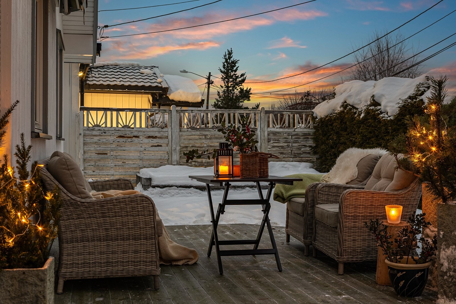 Stemningsfulle uteområder som kan nytes året rundt. Galleribilde