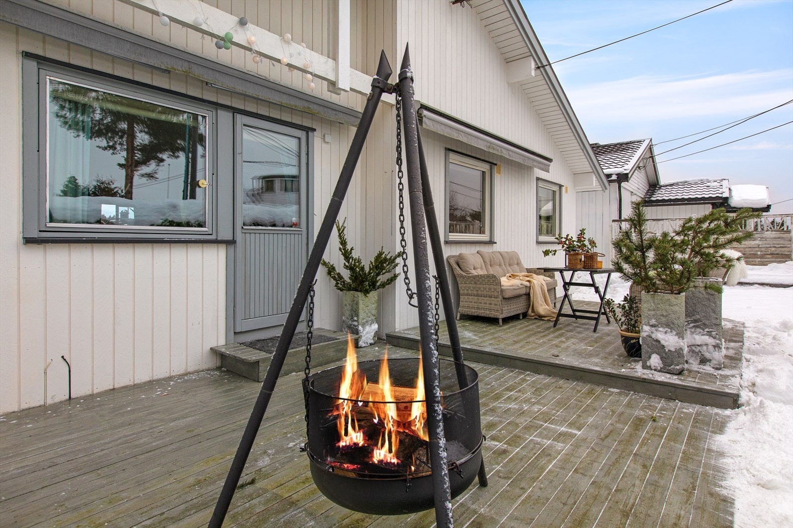 Terrassen ble doblet i størrelse i 2015, og gir en flott og usjenert uteplass. Galleribilde