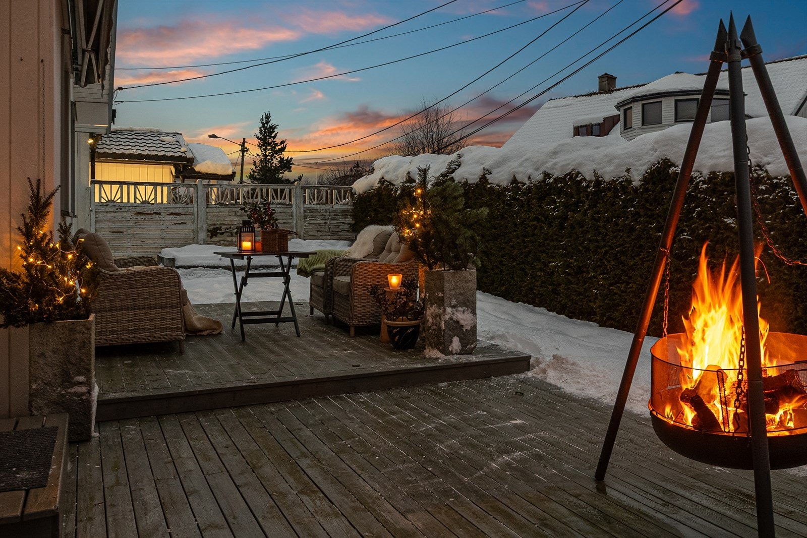 Her kan man samles rundt bålpannen på kalde kvelder. Galleribilde