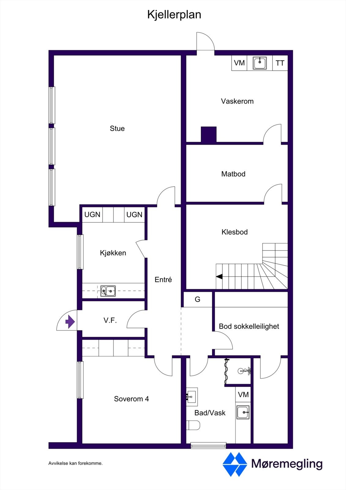 Plantegning kjeller - 2D Galleribilde