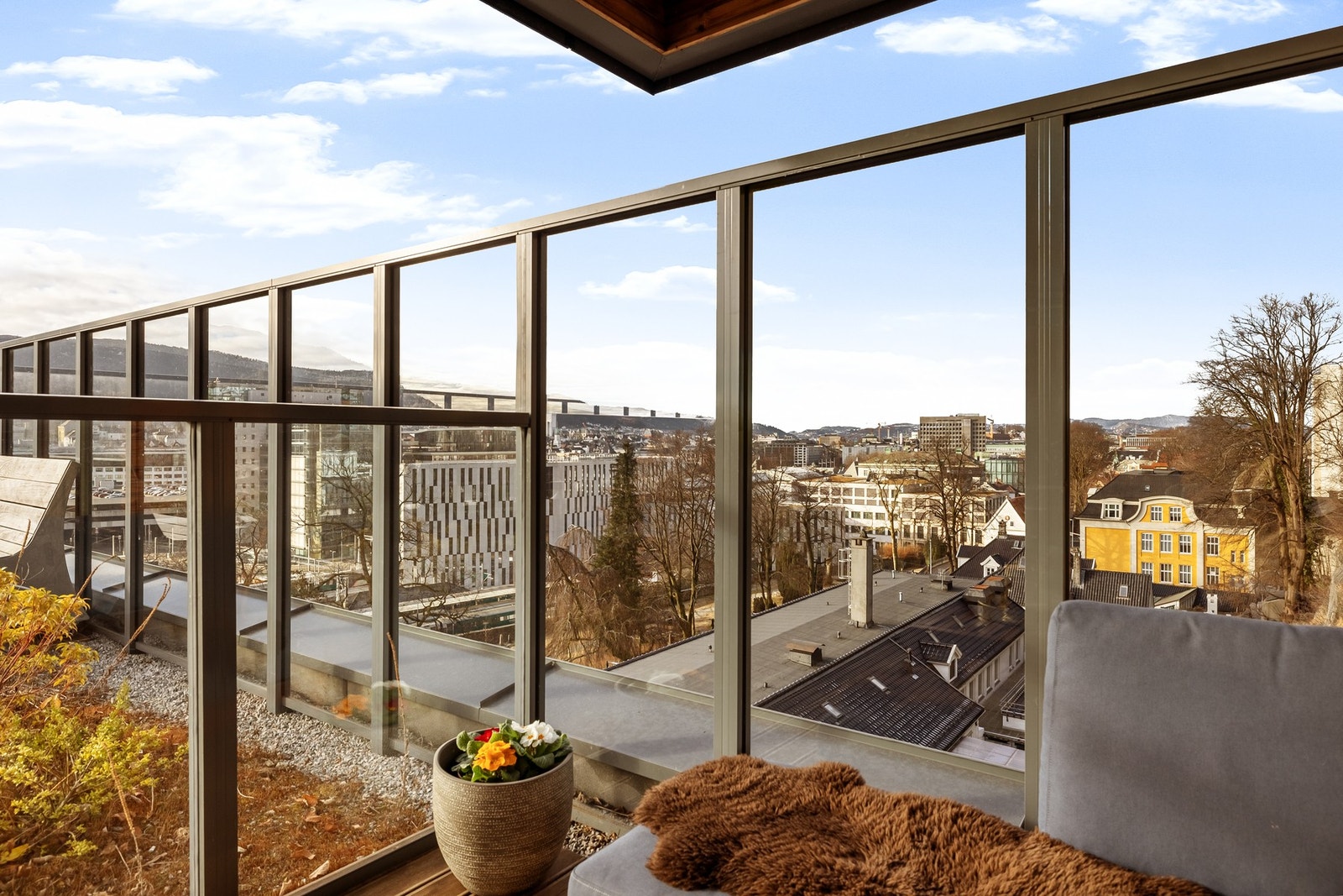 Herfra har man flott utsikt inn til Bergen sentrum. Galleribilde