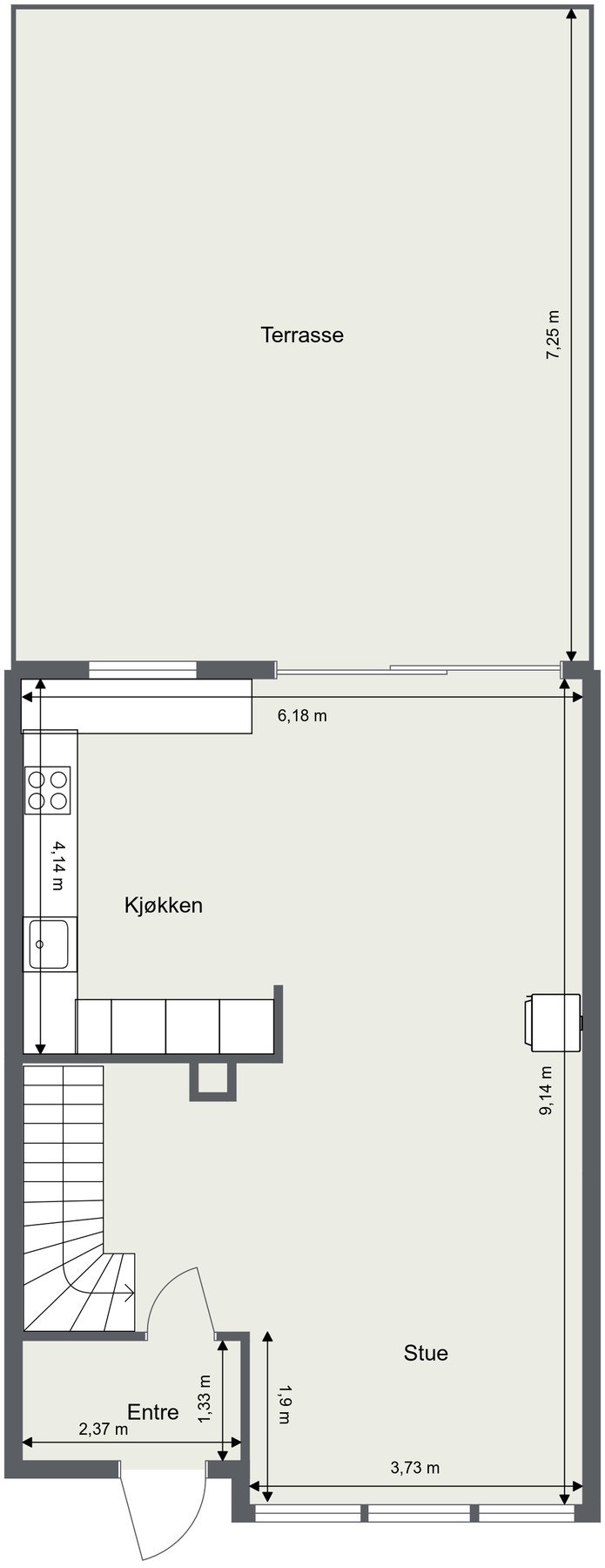 Plantegning første etasje. Galleribilde