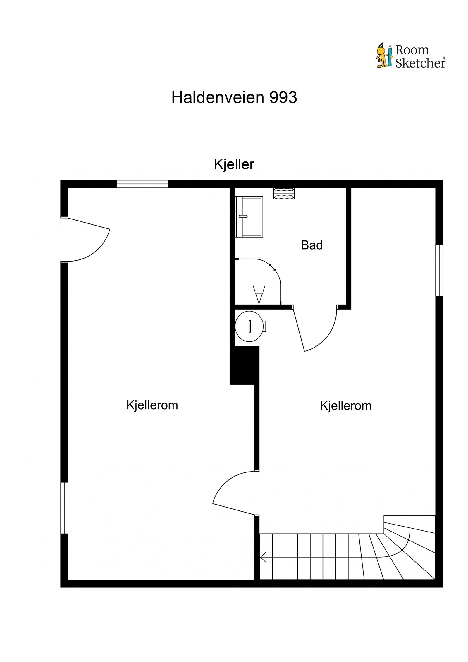 Plantegning Kjelleretasje. Galleribilde