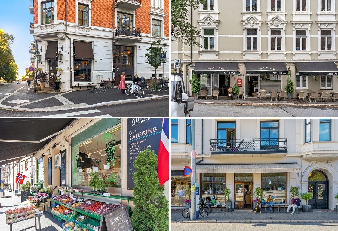 Utallige spesialforretninger, serveringsteder og servicetilbud i umiddelbar nærhet. Her med Åpent Bakeri, Gutta på Haugen, Arte Pazza og Java. Galleribilde