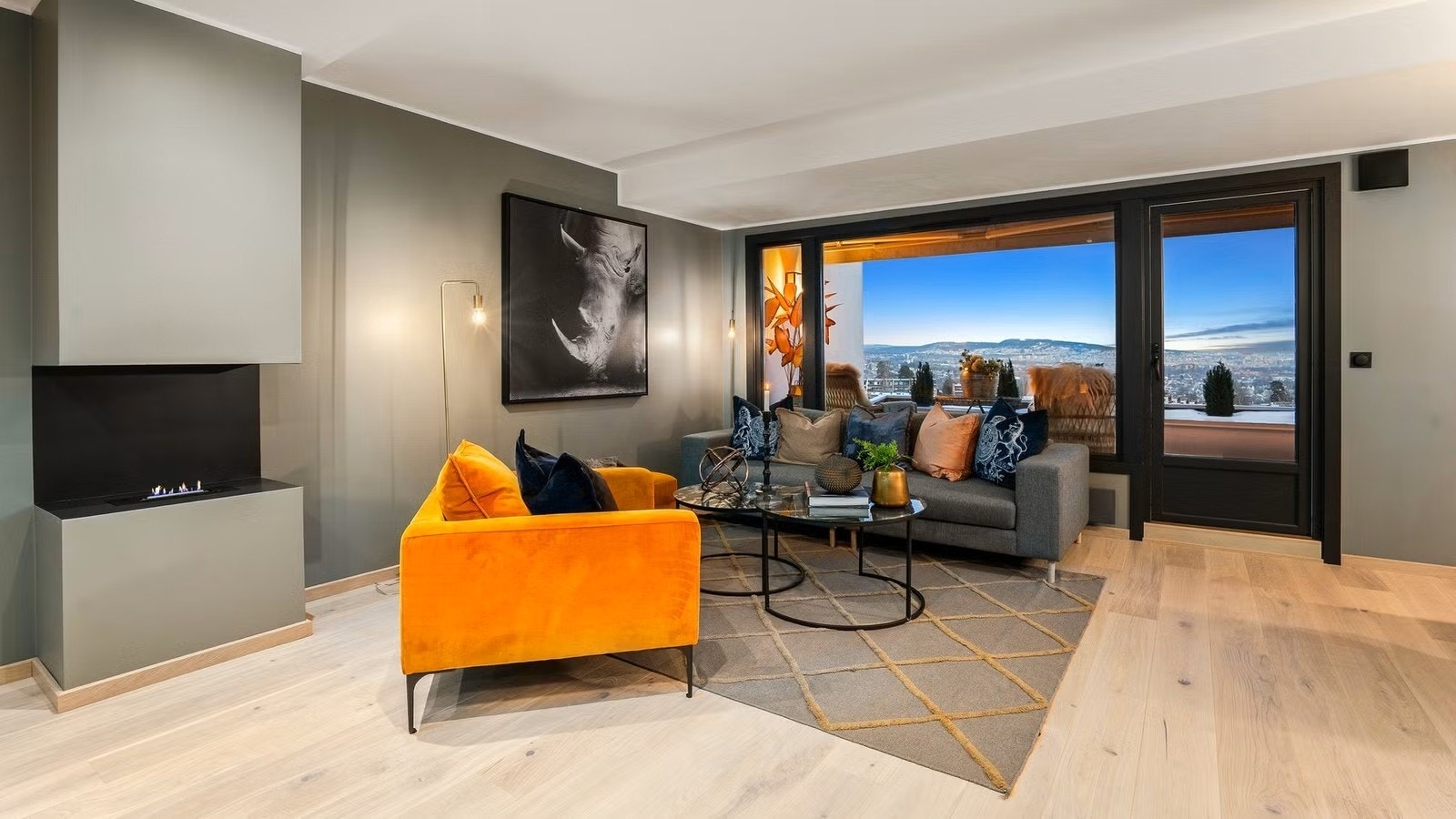 Stue med Tenderflame peis Galleribilde