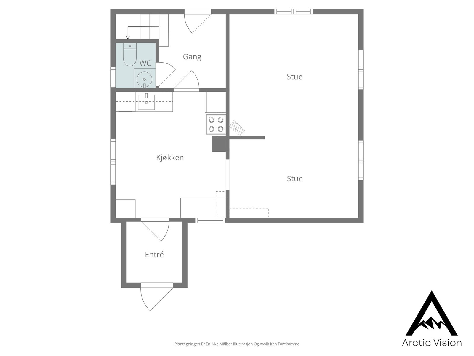 Plantegning 1. etasje Galleribilde