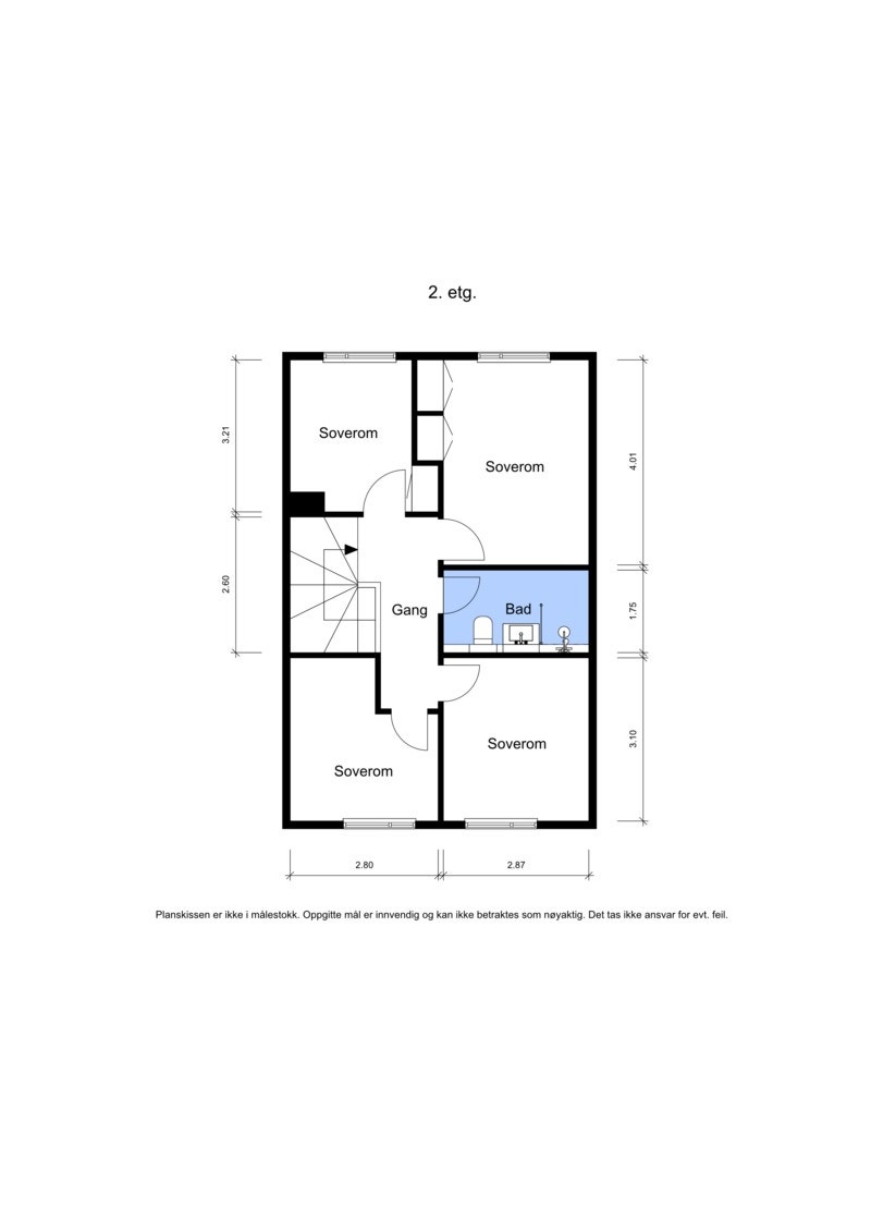 Plantegning 2. etasje Galleribilde