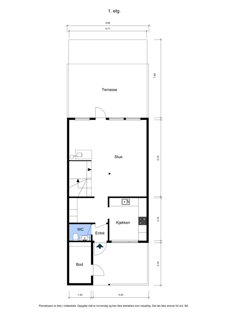 Plantegning 1. etasje Galleribilde