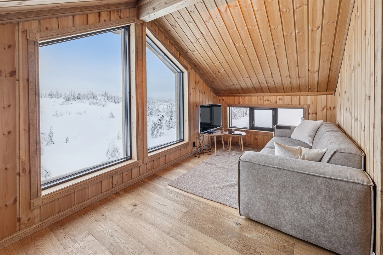 Lun og trivelig loftstue med egen TV-krok og flott utsikt - et perfekt sted for avslapning. Galleribilde