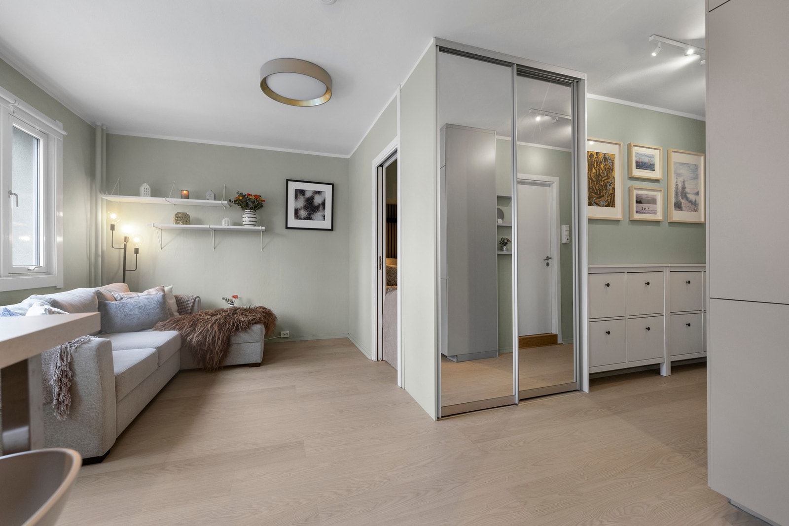 Plassbygd skap i entrè Galleribilde