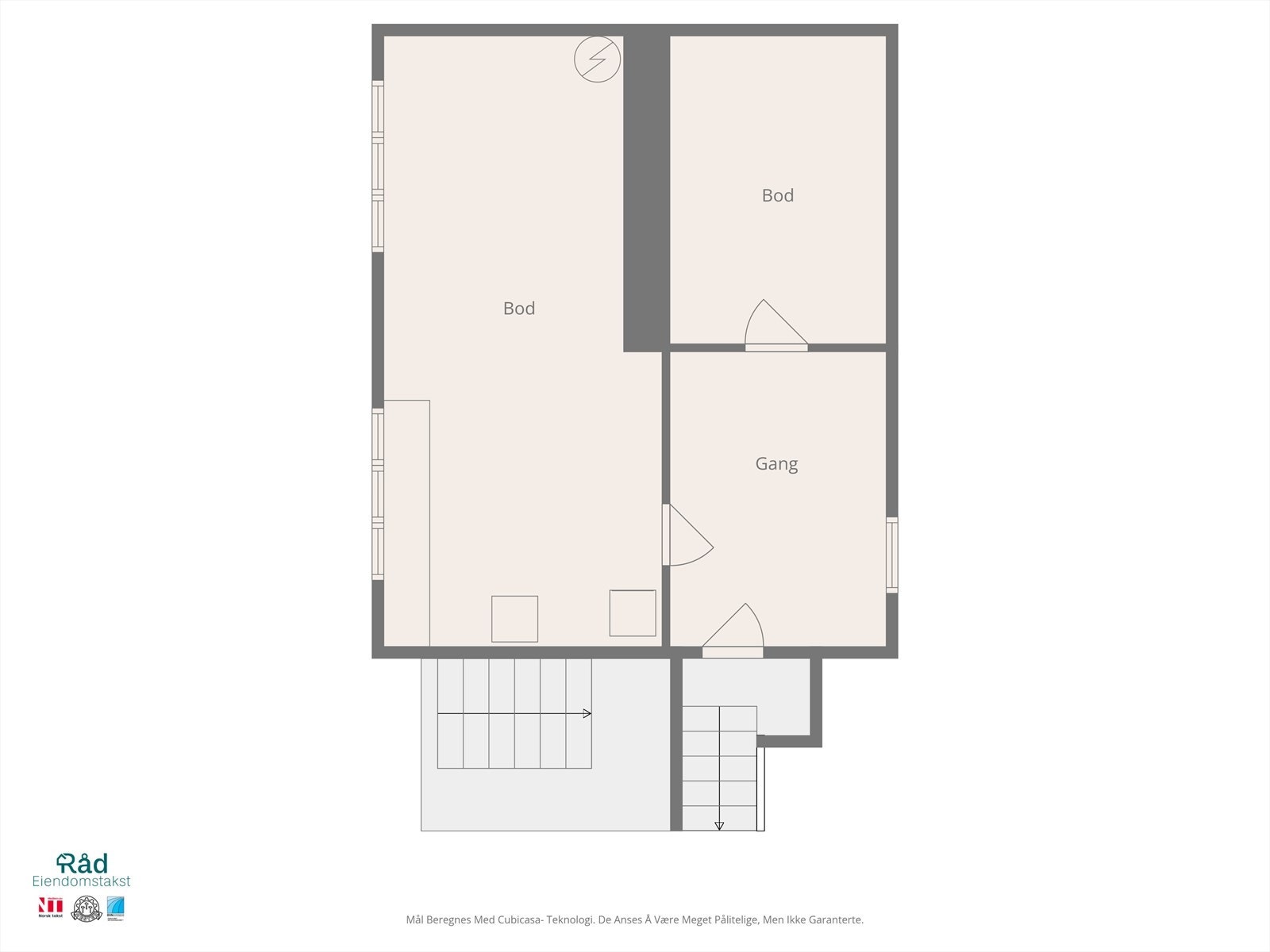 Planløsning over dagens bruk av kjelleretasjen. (Byggtegninger foreligger ikke. Se punkt i salgsoppgaven under Ferdigattest/ brukstillatelse for info om lovlighet) Galleribilde