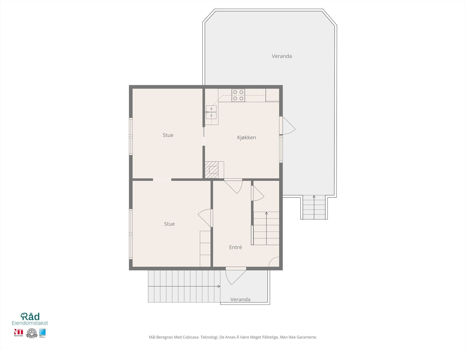 Planløsning over dagens bruk av hovedetasjen. (Byggtegninger foreligger ikke. Se punkt i salgsoppgaven under Ferdigattest/ brukstillatelse for info om lovlighet) Galleribilde