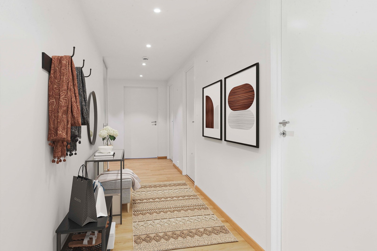 Velkommen inn!
Bildene av leiligheten er digitalt stylet. Galleribilde