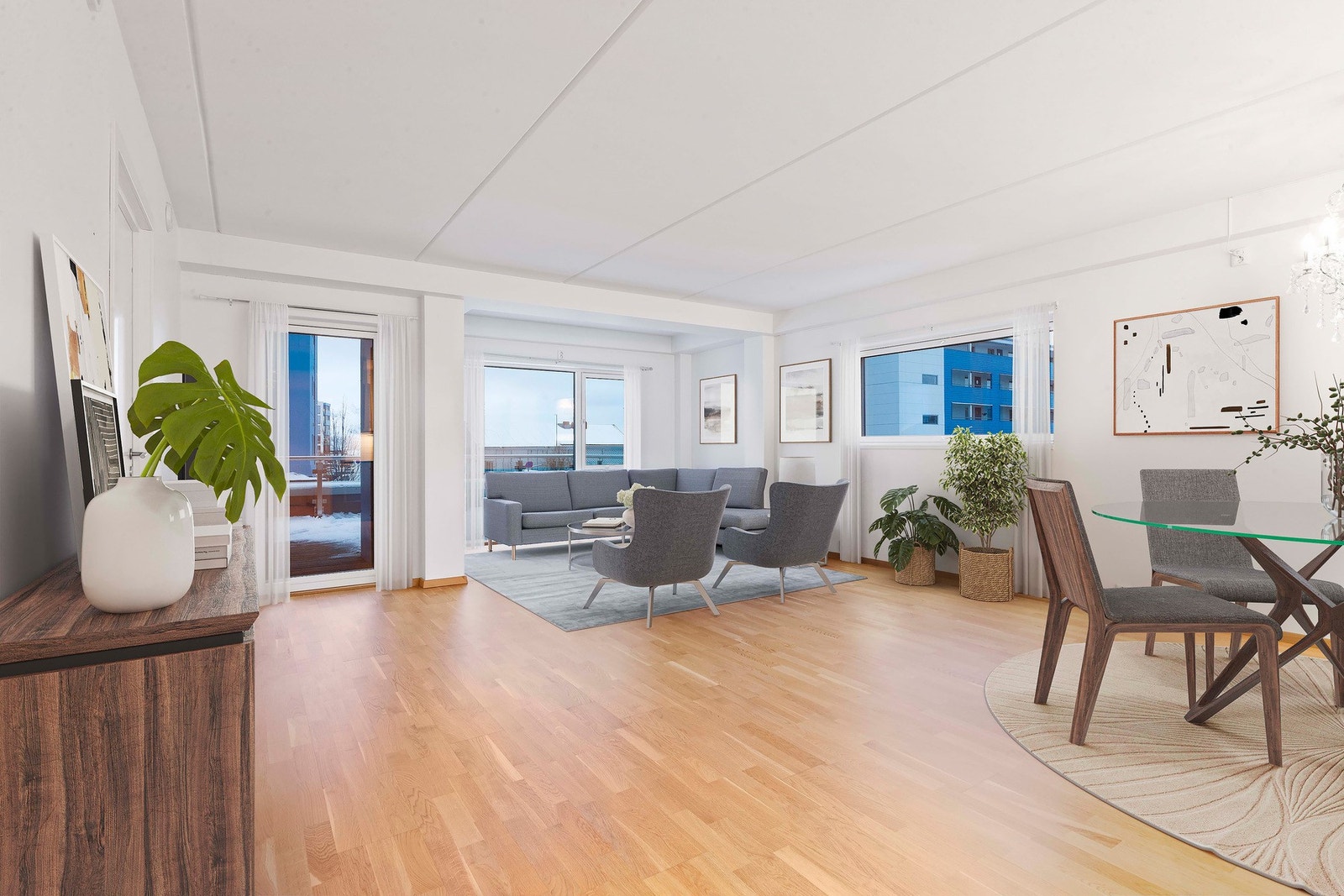 Lys og romslig stue. Galleribilde