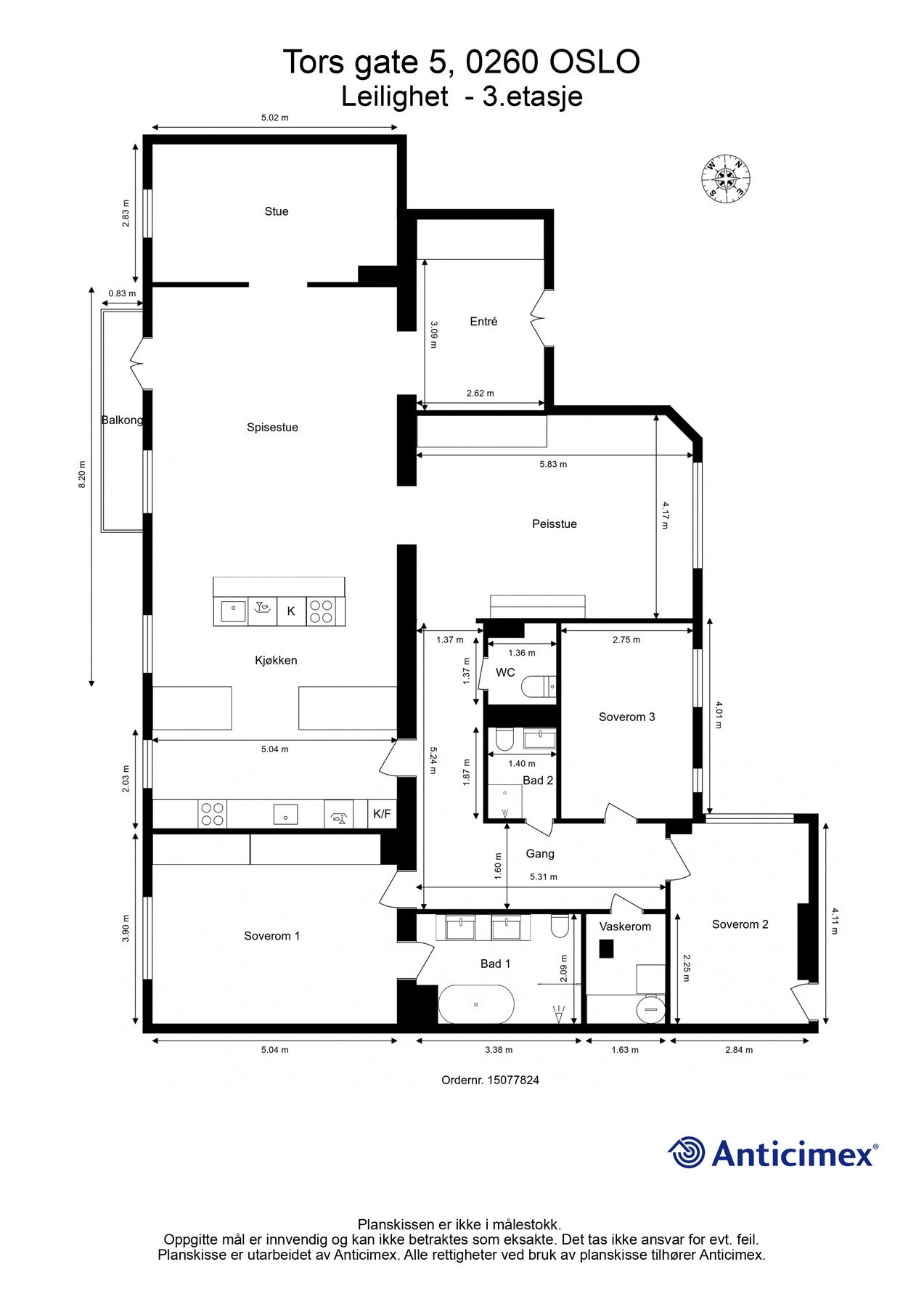 Plantegning 3. etasje. Galleribilde