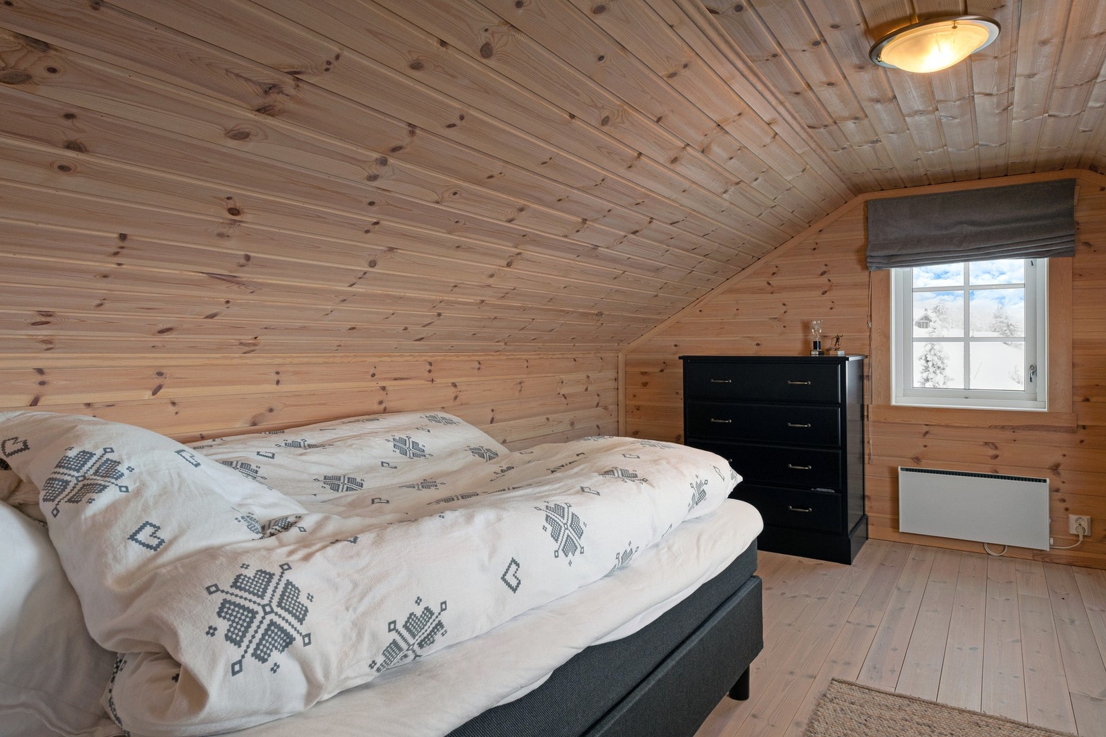 Rommet har god plass til senger og annen innredning. Galleribilde